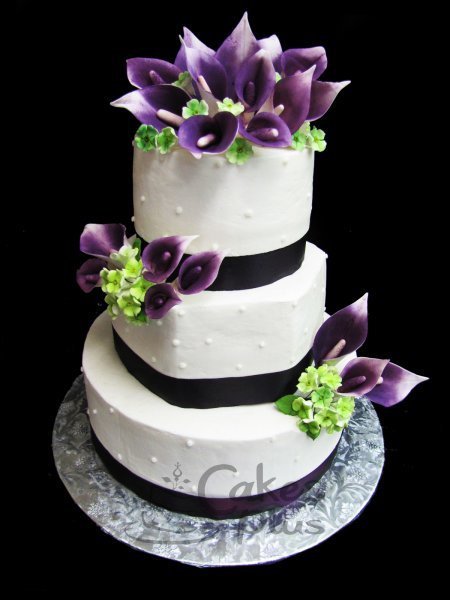 Dress My Wedding – calla lily hydrangea cake topper, Picasso calla, teal  hydrangea, wedding cake topper